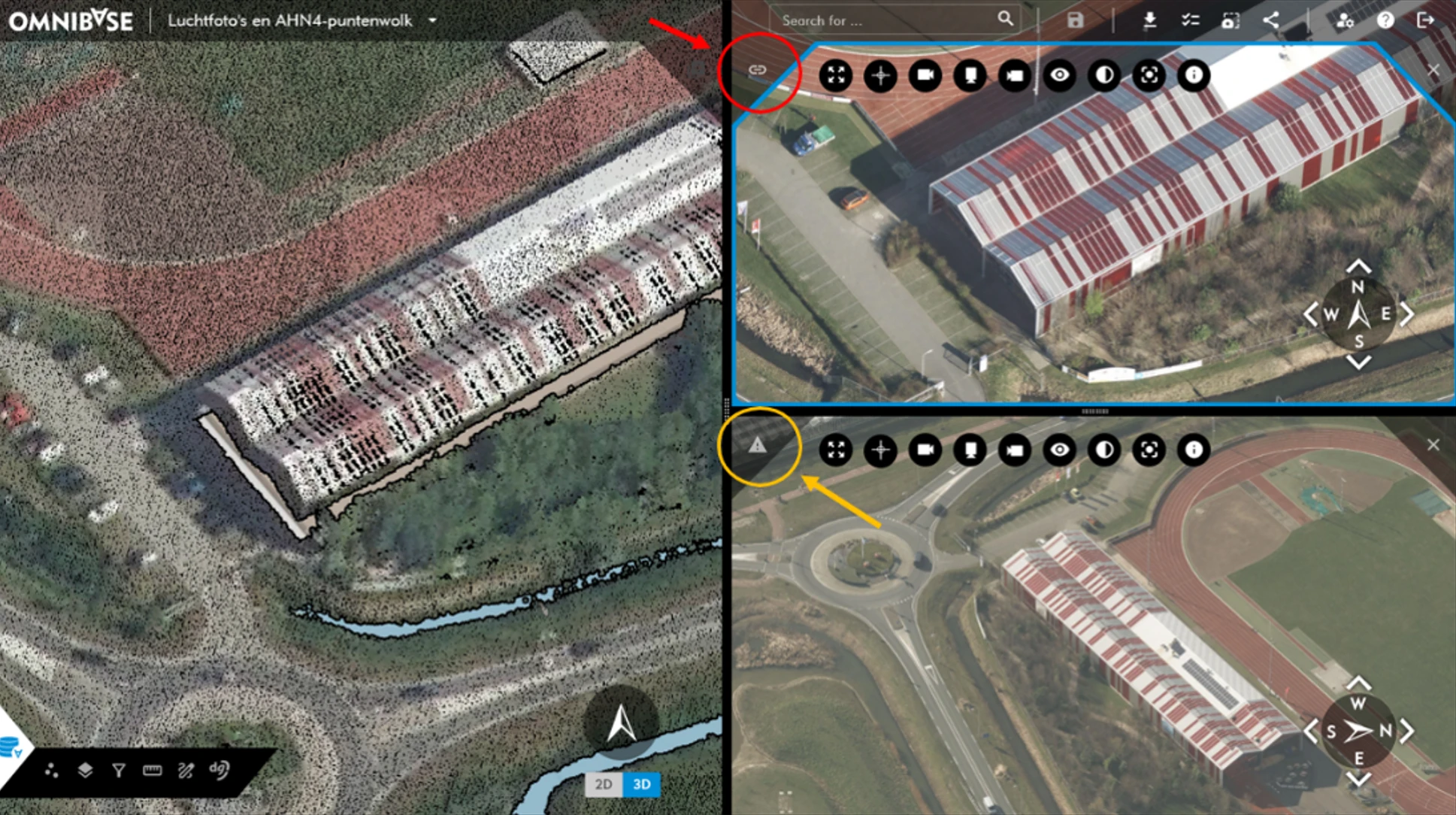 Koppel-status van obliek luchtfotoscherm ren hoofdscherm Koppel-status van obliek luchtfotoscherm ren hoofdscherm